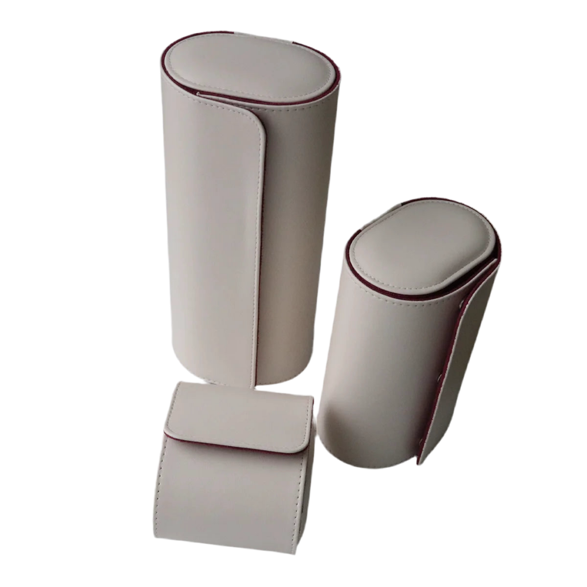 Watch Travel Cases - White Leather Storage Pouch For Wrist Watches