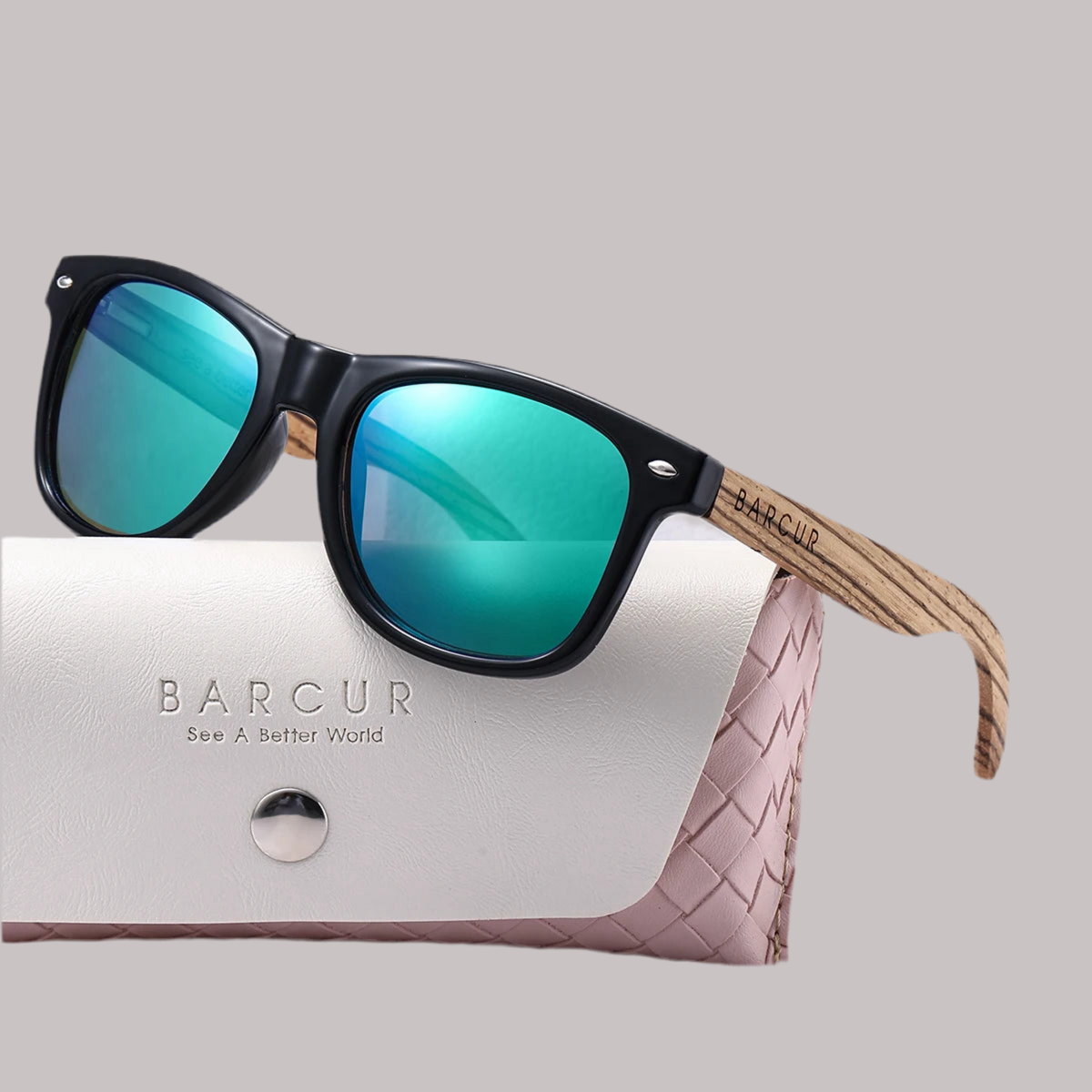 Women’s Wooden Sunglasses With Polarized Mirror Lenses