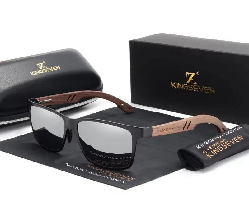 Wooden Sunglasses For Men High - Classic Rectangular Frames With UV400 Polarized Lenses