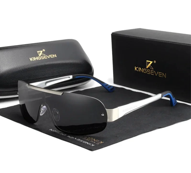 Polarized UV400 Sunglasses For Men - One Piece Mirror Lenses And Aluminum Frames