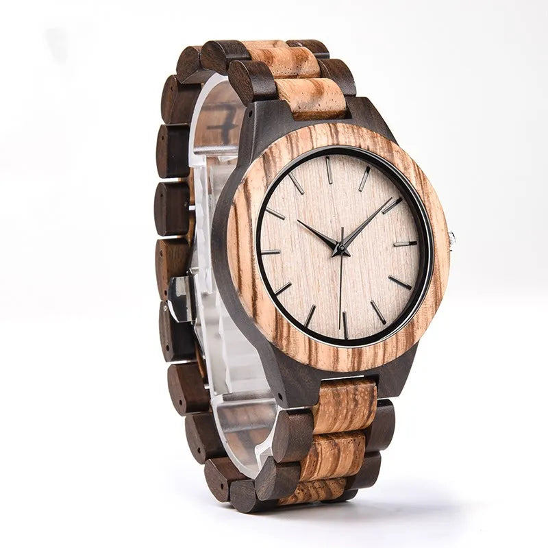 Men’s Luxury Green Sandal Wood Watch - Full Wooden Quartz Movement Handmade Wristwatch