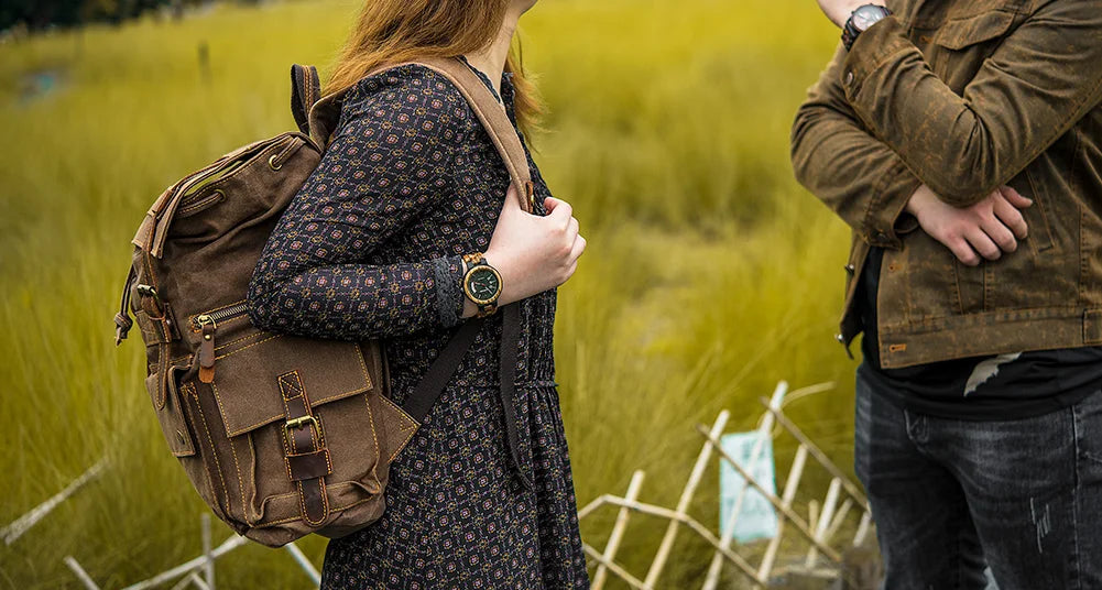 Women’s Fashion Quartz Wristwatches - Analog Face With Date Display - Real Wood Colorful Banded Timepiece For Ladies