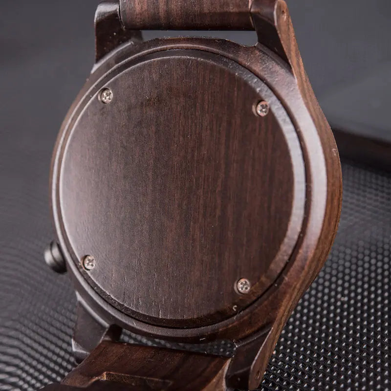 Men’s Wooden Wristwatch - Fashionable Classic Analog Face