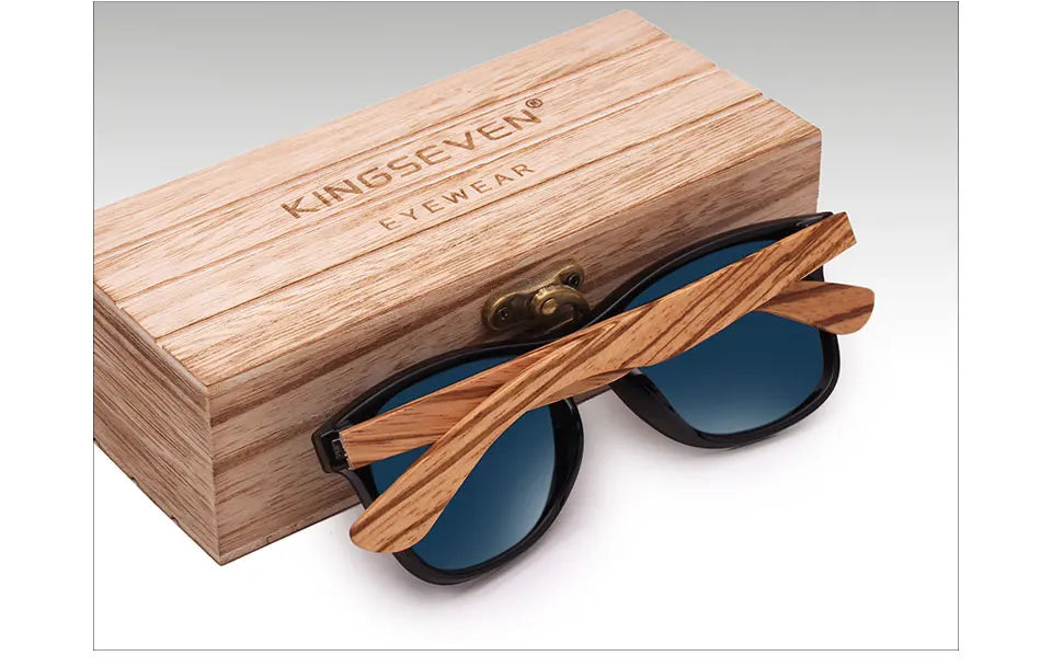 Sunglasses For Men With Mirror Lenses - UV400 Polarized And Square Bamboo Frames