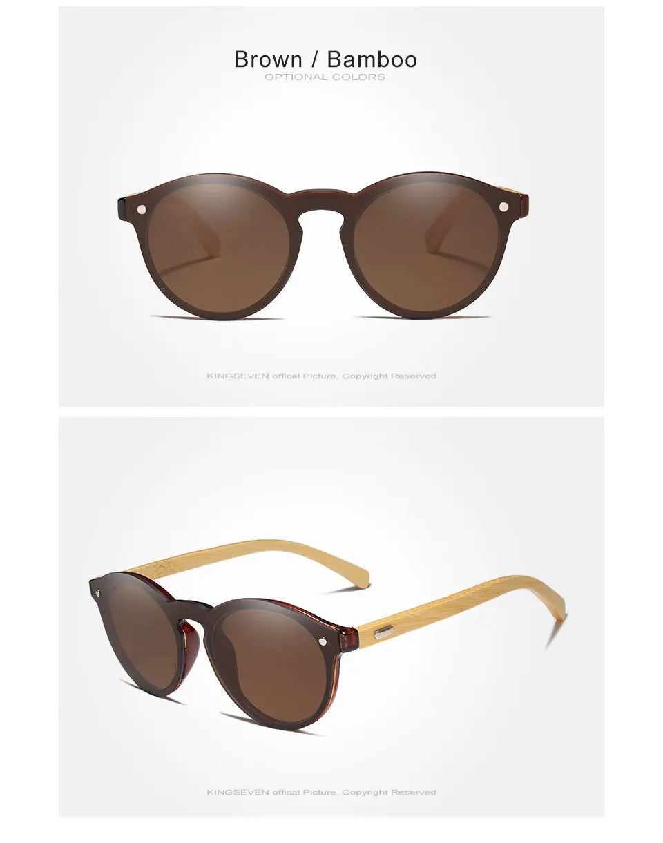 Men’s Designer Bamboo Sunglasses - Polarized UV400  Shades Safe For Driving Outdoor Causal Eyewear
