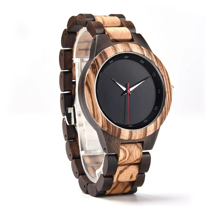 Men’s Luxury Green Sandal Wood Watch - Full Wooden Quartz Movement Handmade Wristwatch