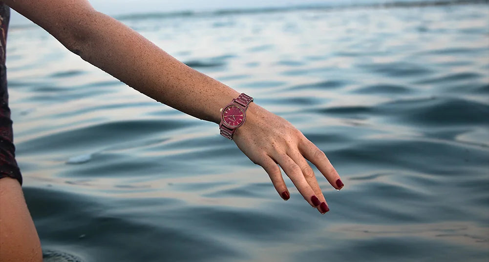 Ladies Watch With Real Wood Wristband - Analog Quartz Wristwatches For Women Women With Roman Numeral Face