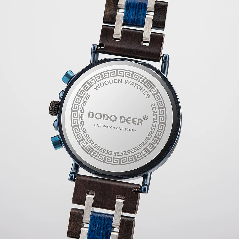 Classic Fashion Men’s Wooden Watch - Red Sandalwood Chronograph Quartz Movement Wristwatch