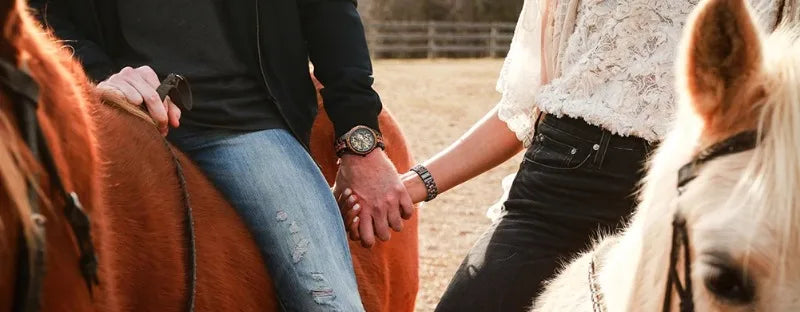Mens Wooden Face Watch With Leather Wristband - Simple Rustic Timepiece