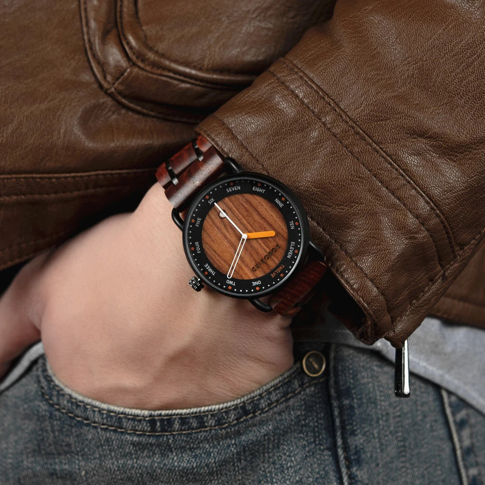 Wooden Quartz Men’s Watch - Casual Wristwatch for Men - Unique Gift for Anniversary or Wedding