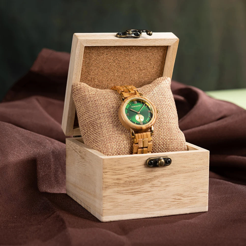 Women's Luxury Wooden Watches for Women - Roman Numerals - Quartz Style