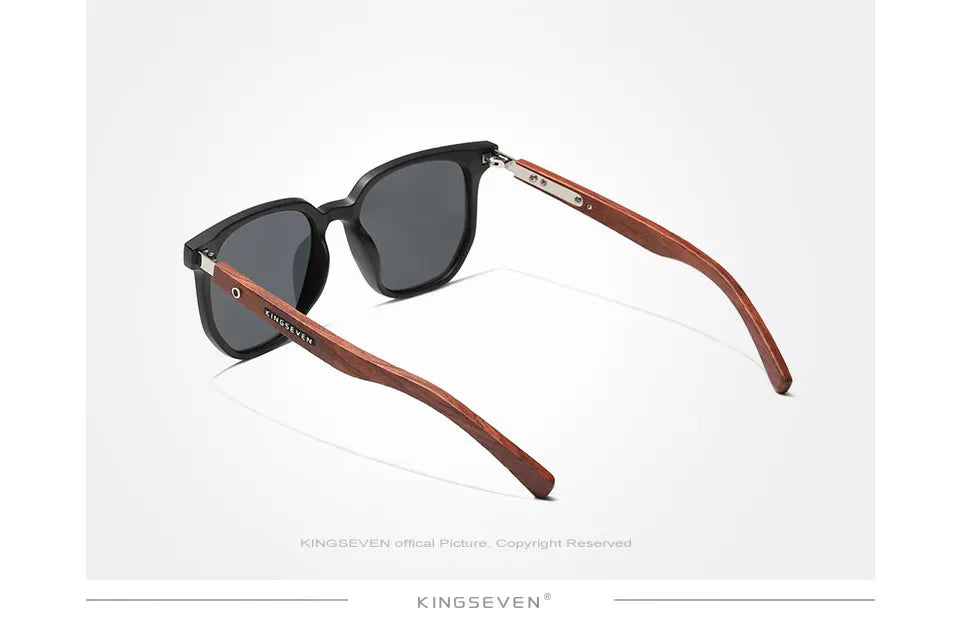 Men’s Retro Shape Wooden Sunglasses For Men - Polarized Square Lenses With UV Sunlight Protection