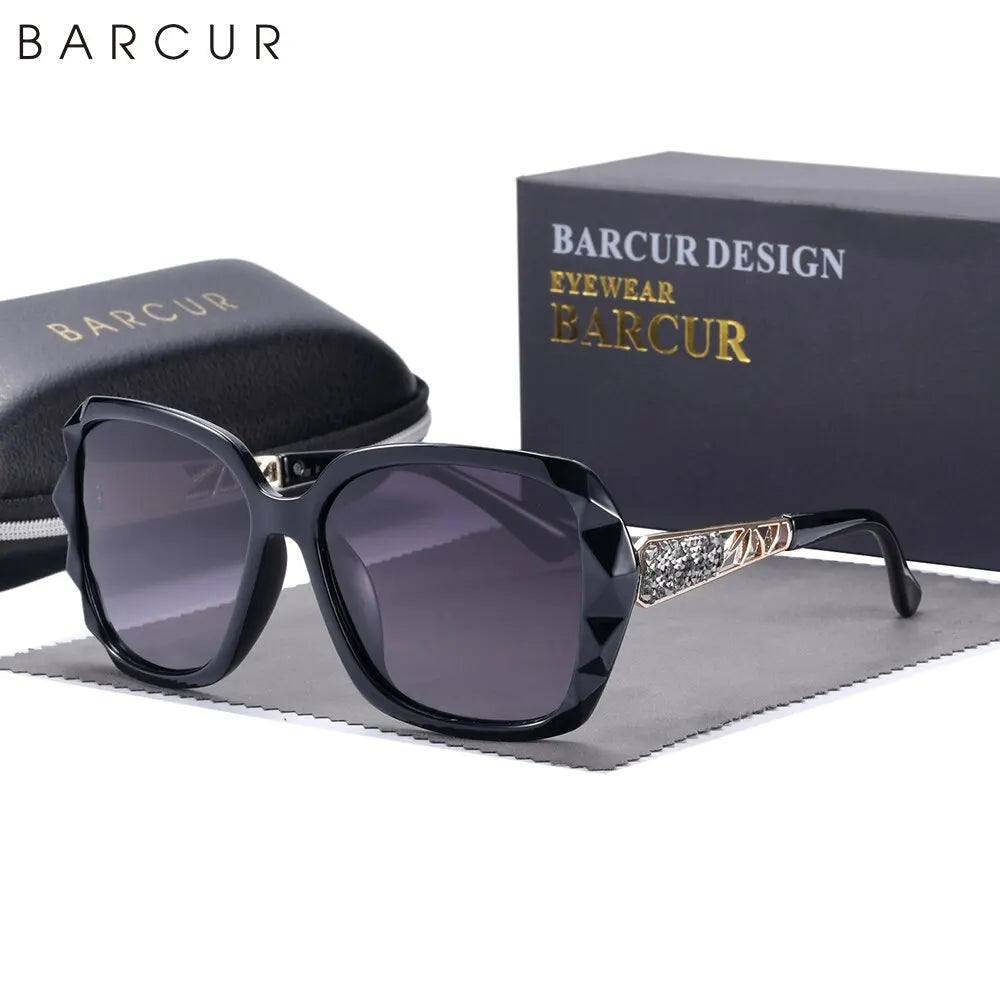 Ladies Fashion Sunglasses With Polarized Gradient Lenses - Butterfly Frames And UV Sunlight Protection