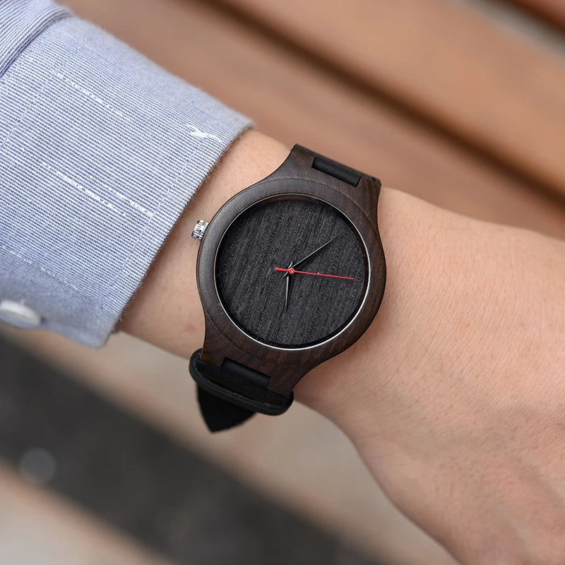 Unisex Analog Wrist Watch With Numberless Face - Simple Style And Leather Band