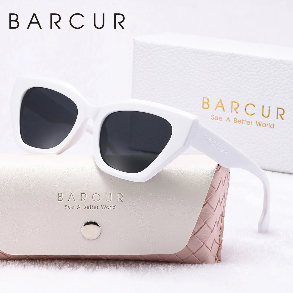 Trendy Irregular Shaped Sunglasses For Women - Thick Frames With Polarized Lenses And UV Sunlight Protection