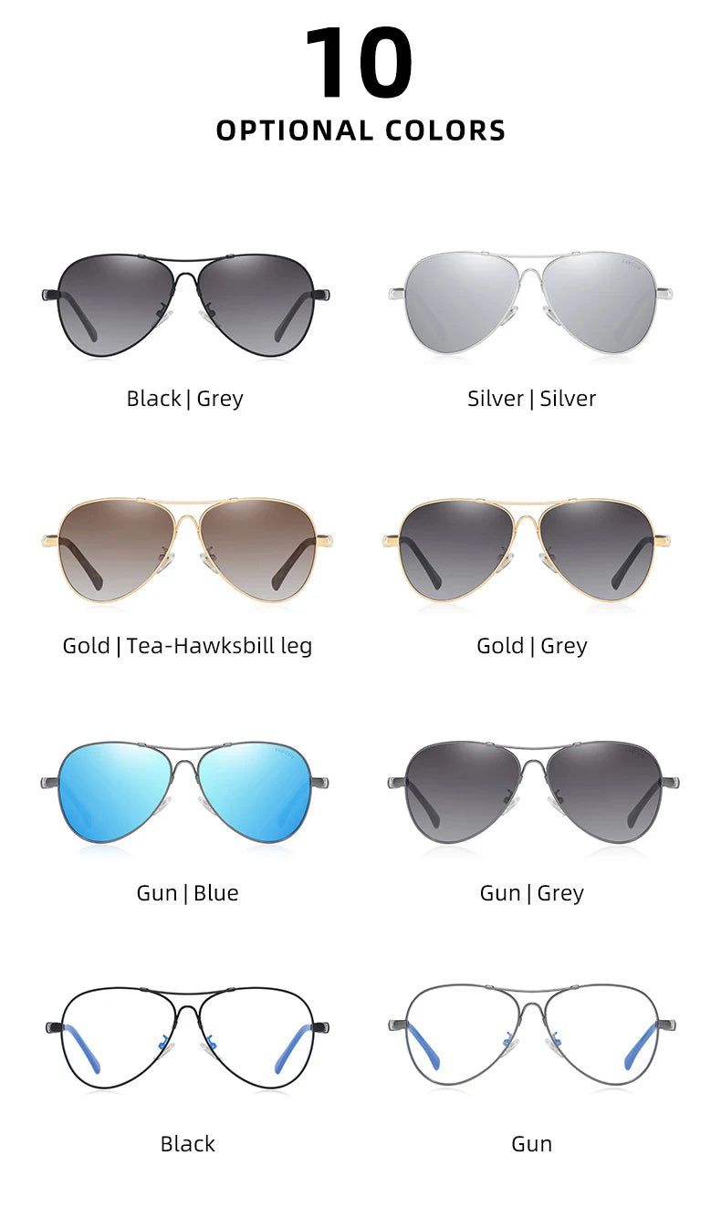 Unisex Pilot Shades With Polarized Lenses And UV Sunlight Protection - Classic Sunglasses For Men And Women