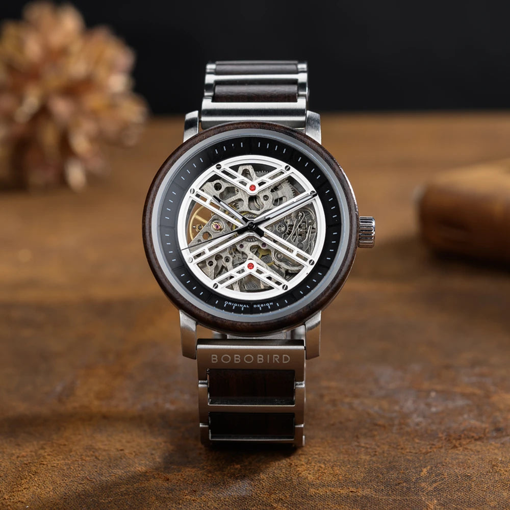 Men's Wooden Automatic Watch - Original Luxury Self-Wind Mechanical Watch