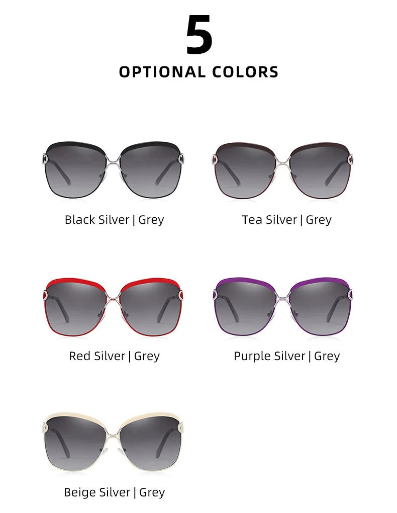 BARCUR Polarized Ladies Sunglasses Women Gradient Lens Round Sun Glasses Square Luxury Brand Oculos