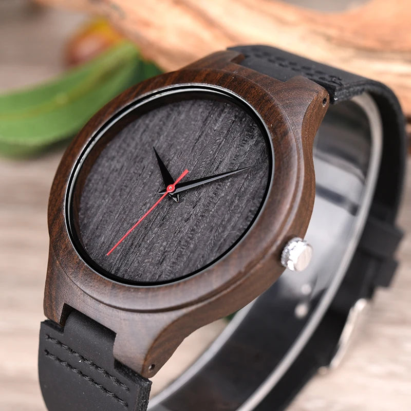 Unisex Analog Wrist Watch With Numberless Face - Simple Style And Leather Band