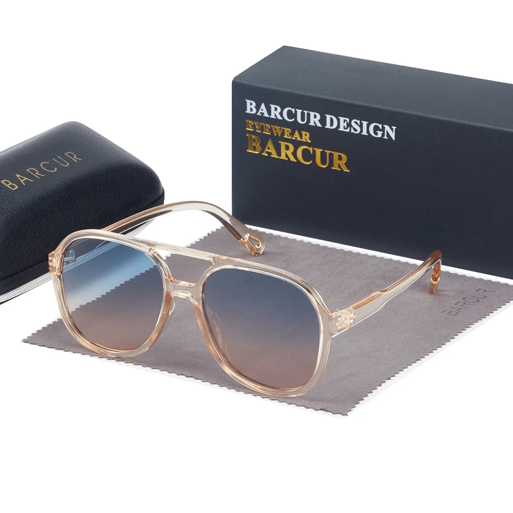 BARCUR Classic Retro Polarized Sunglasses for Women's 70s Square Fashion Sunglasses for Men's Comfortable Driving Hiking Sports
