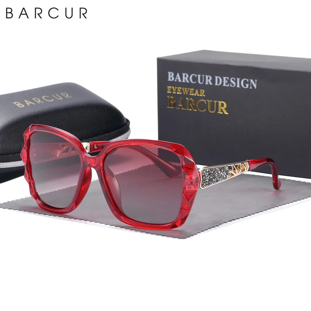 Ladies Fashion Sunglasses With Polarized Gradient Lenses - Butterfly Frames And UV Sunlight Protection