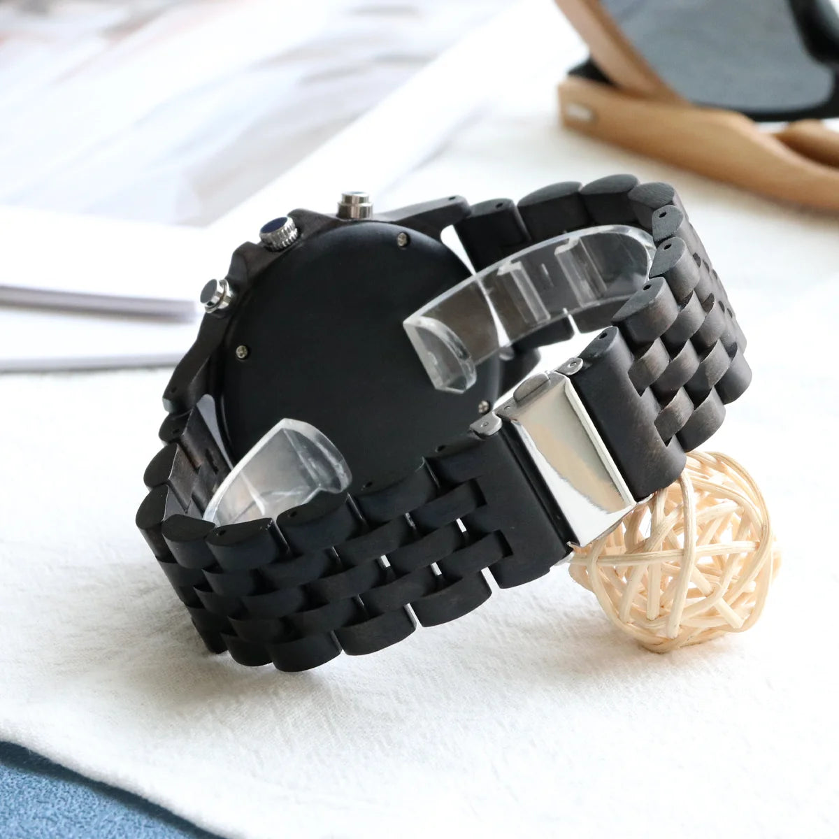 Men’s Sports Wooden Wrist Watch - Multifunction Analog Face & Quartz Movement