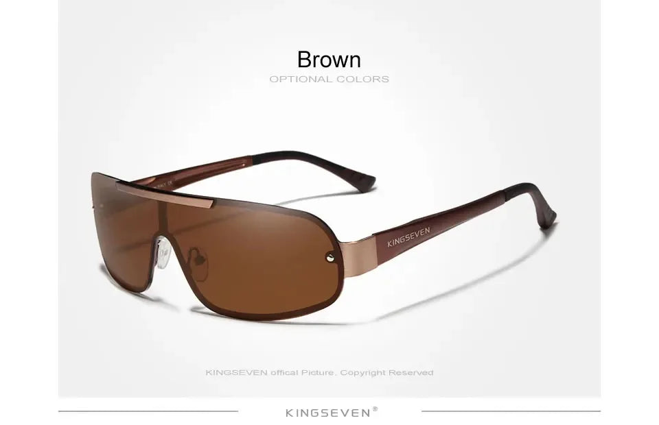 Polarized UV400 Sunglasses For Men - One Piece Mirror Lenses And Aluminum Frames