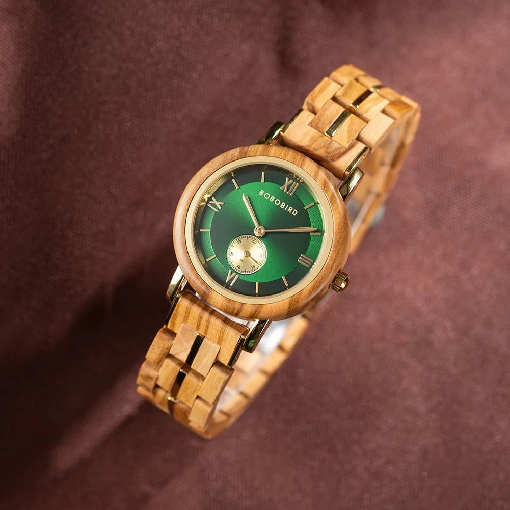 Women's Luxury Wooden Watches for Women - Roman Numerals - Quartz Style