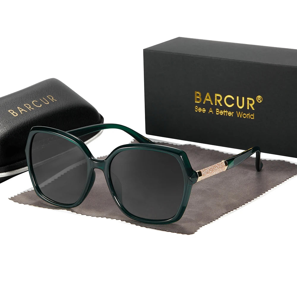 Designer Polarized Sunglasses For Women - Cat Eye Shaped UV400 Protection Gradient Lenses