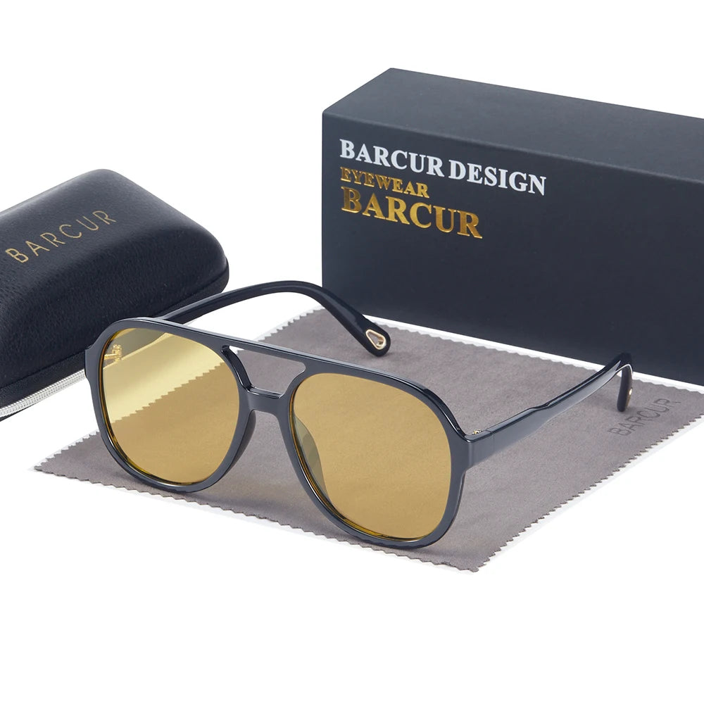 BARCUR Classic Retro Polarized Sunglasses for Women's 70s Square Fashion Sunglasses for Men's Comfortable Driving Hiking Sports