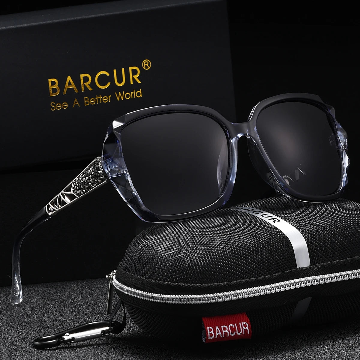 BARCUR Exquisite Elegant Women Sunglasses PC Butterfly Frame Outdoor Travel UV400 Polarized Sunglasses Women gafas de sol niña