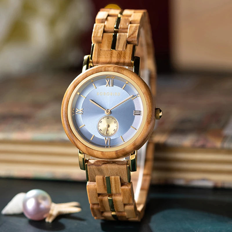 Women's Luxury Wooden Watches for Women - Roman Numerals - Quartz Style