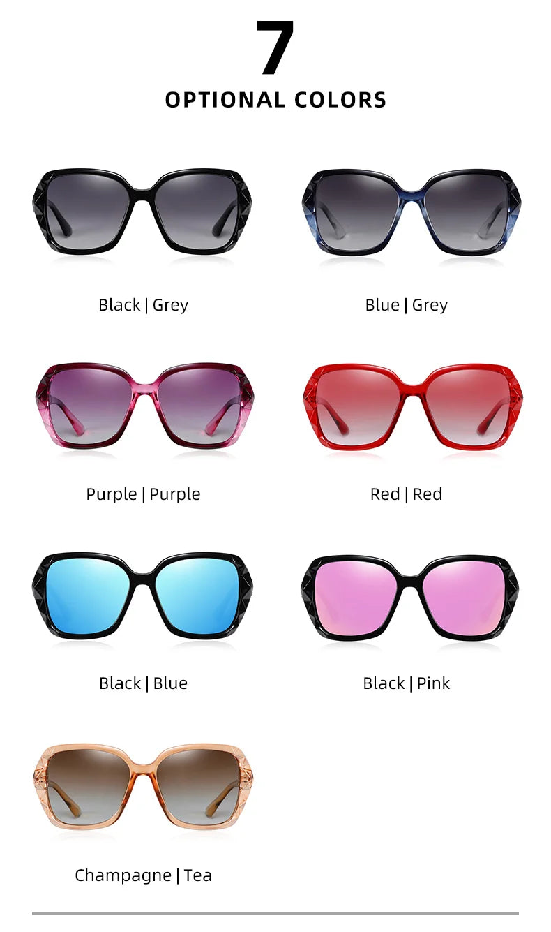 Women Polarized Sunglasses Oversized Gradient Lenses With UV Ray Protection