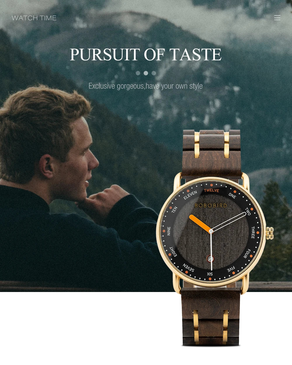 Wooden Quartz Men’s Watch - Casual Wristwatch for Men - Unique Gift for Anniversary or Wedding