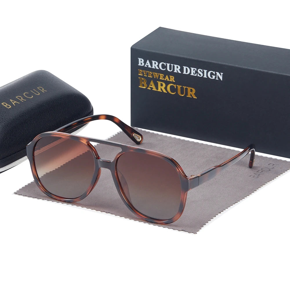 BARCUR Classic Retro Polarized Sunglasses for Women's 70s Square Fashion Sunglasses for Men's Comfortable Driving Hiking Sports
