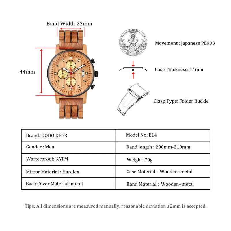 Men's Wooden Watch With Calendar - Multifunctional Fashion Quartz Movement Wristwatch