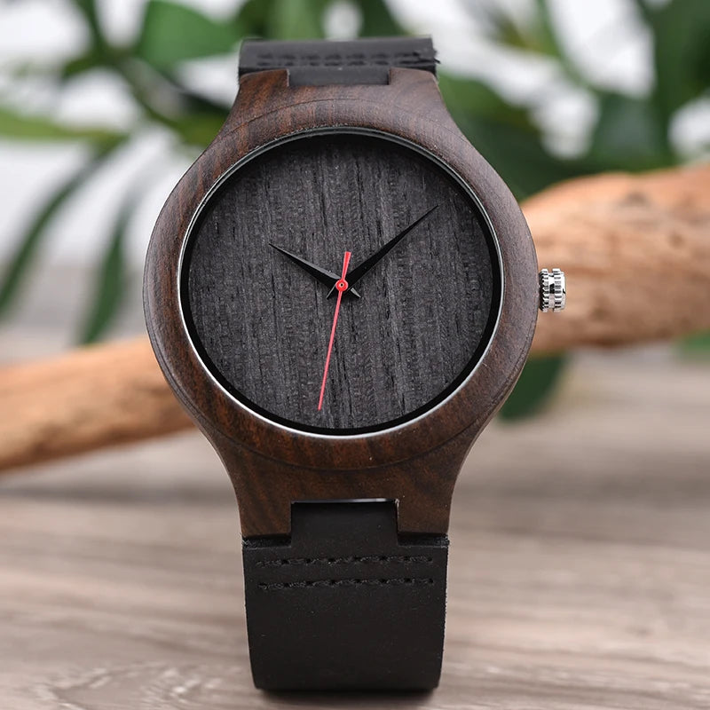 Unisex Analog Wrist Watch With Numberless Face - Simple Style And Leather Band