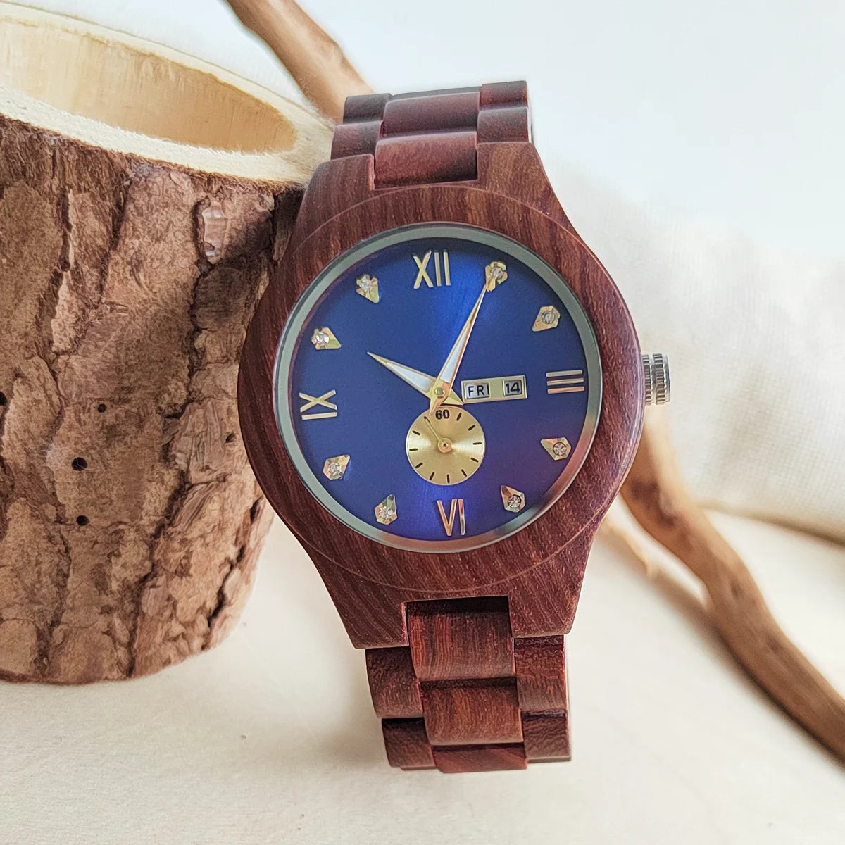 Wood Women Watches Wrist for Woman Luxury Fashion Ladies Quartz Wristwatches Luminous Date Week Wooden Watch Girlfriend Gift