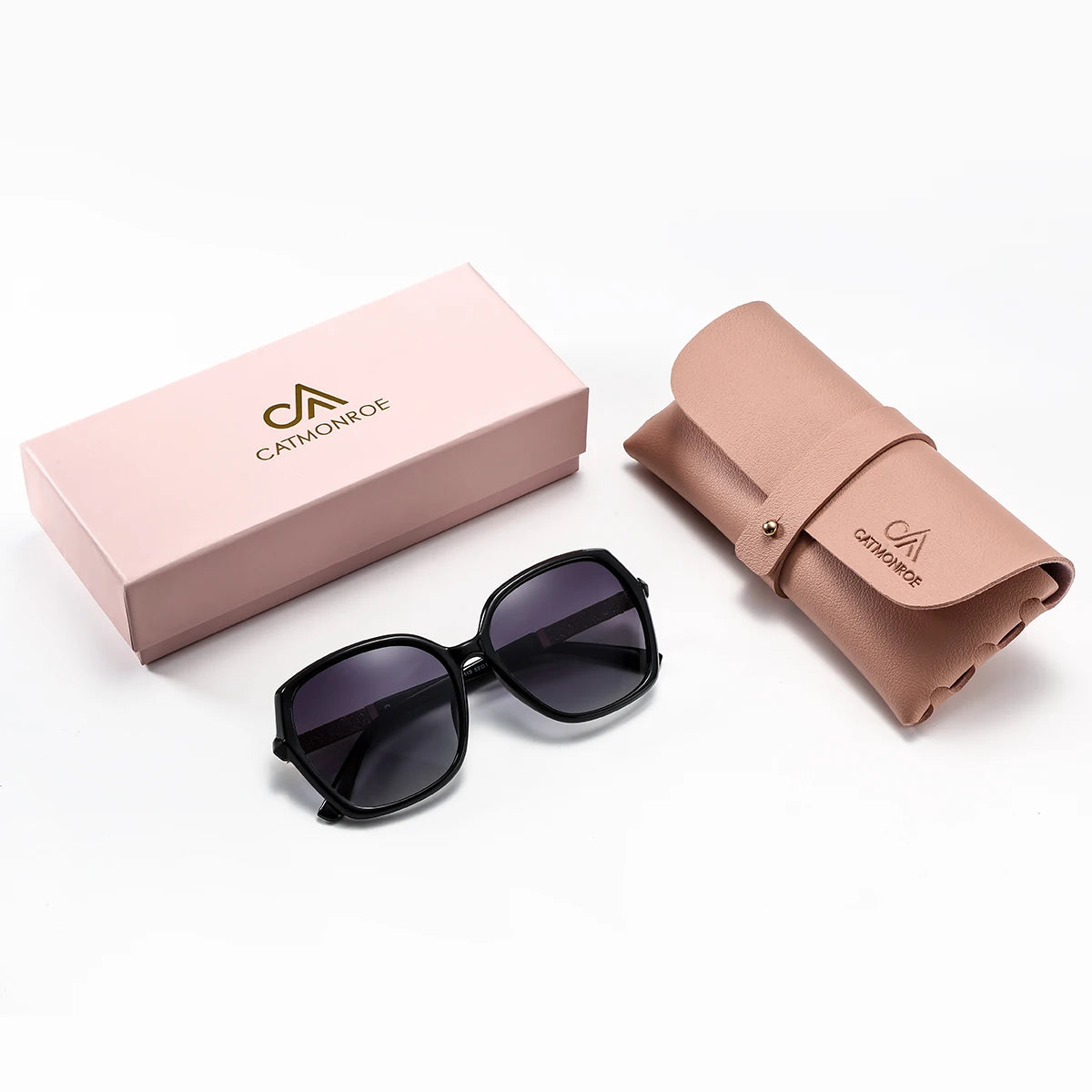 CATMONROE Luxury Polarized Women Sunglasses Butterfly Frame Pink Gift Box Fashion UV400 Sun Glasses Apparel Accessories