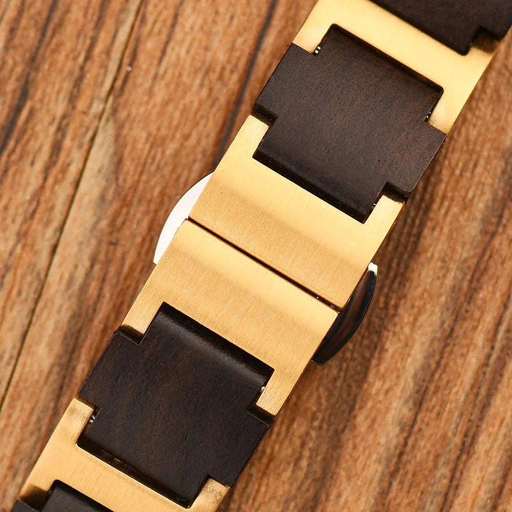 Stylish Ladies Wooden Watches - Round Face With Analog Display And Quartz Movement