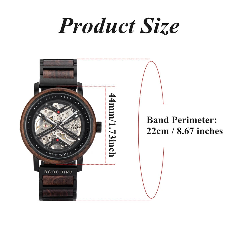 Men's Wooden Automatic Watch - Original Luxury Self-Wind Mechanical Watch