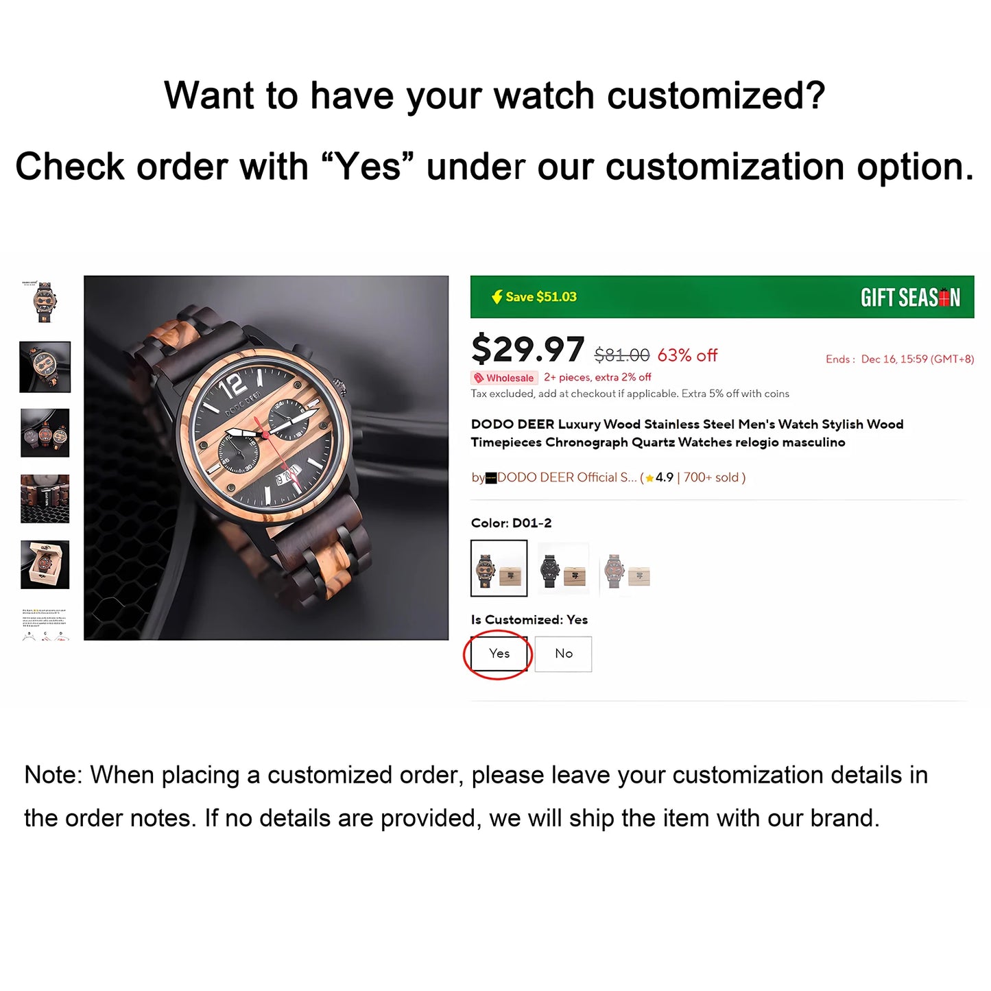 Classic Wood Stop Watches for Men Quartz Wristwach Male Display Date Chronograph Complete Calendar Gift Box Wholesale Dropship