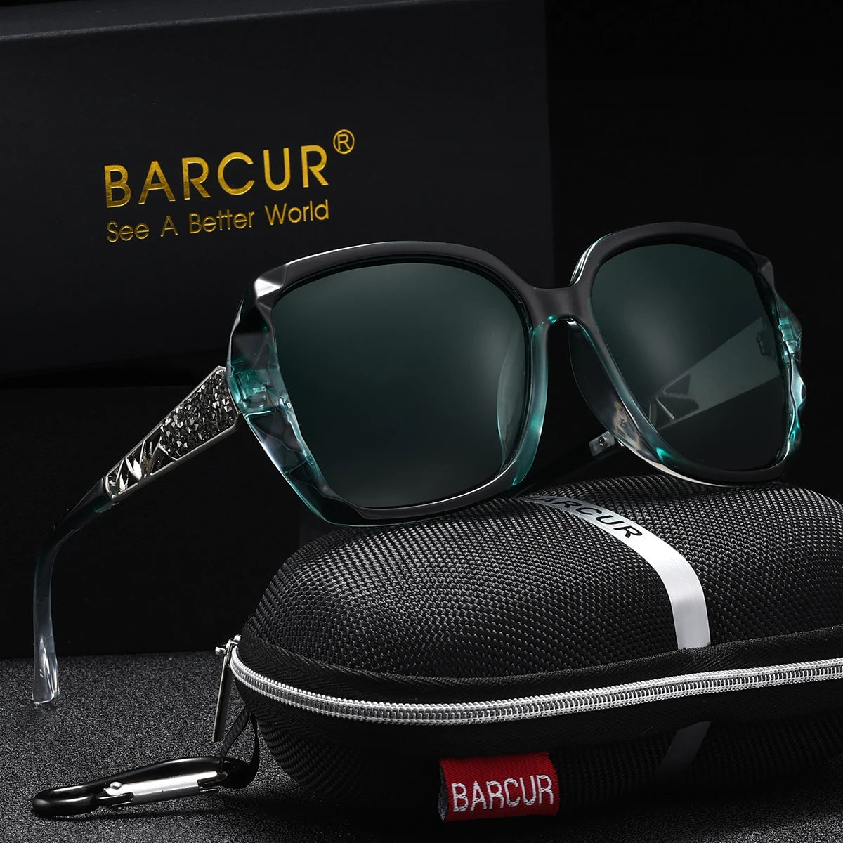 BARCUR Exquisite Elegant Women Sunglasses PC Butterfly Frame Outdoor Travel UV400 Polarized Sunglasses Women gafas de sol niña