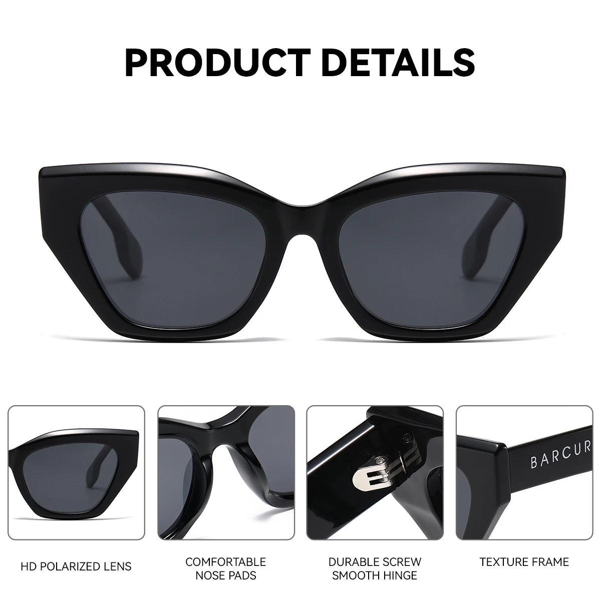Trendy Irregular Shaped Sunglasses For Women - Thick Frames With Polarized Lenses And UV Sunlight Protection