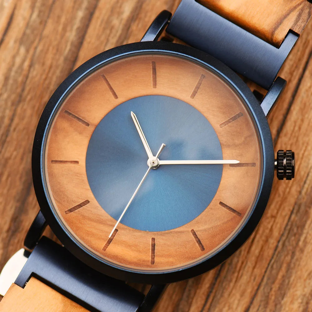 Stylish Ladies Wooden Watches - Round Face With Analog Display And Quartz Movement