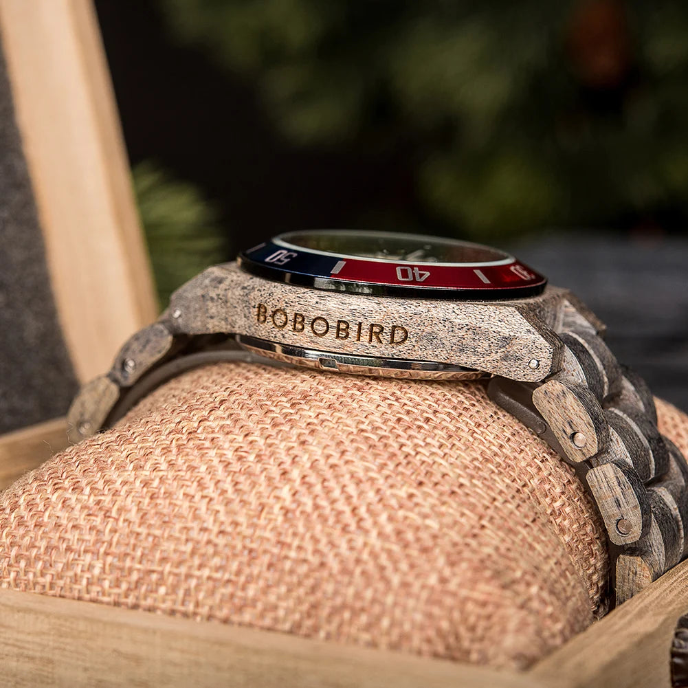 Men's Mechanical Wooden Automatic Watch - Hollow-Carved Mechanical Skeleton Wristwatch