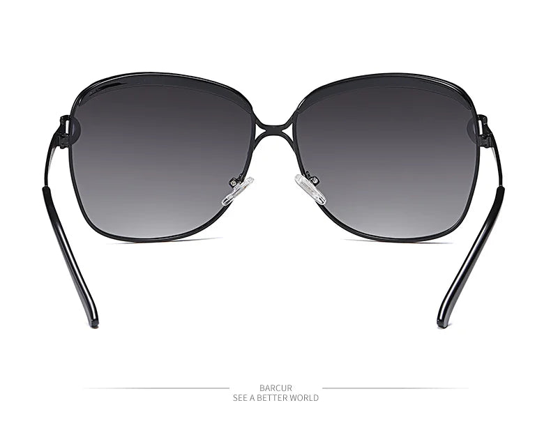 BARCUR Polarized Ladies Sunglasses Women Gradient Lens Round Sun Glasses Square Luxury Brand Oculos
