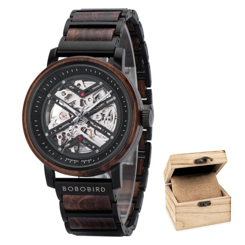 Men's Wooden Automatic Watch - Original Luxury Self-Wind Mechanical Watch