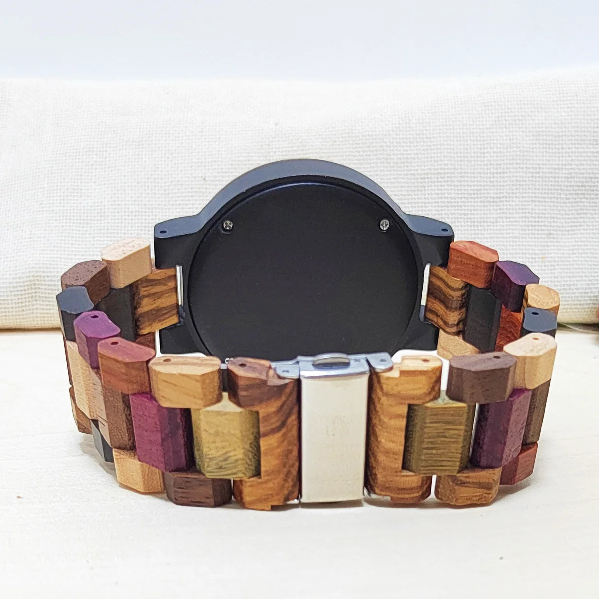 Men’s Colorful Wooden Wrist Watch - Analog Face With Quartz Movement