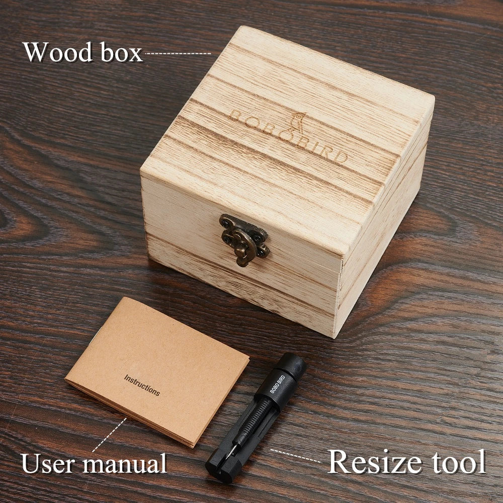 Men's Automatic Wooden Watch - Self-Wind Mechanical Skeleton Wristwatch